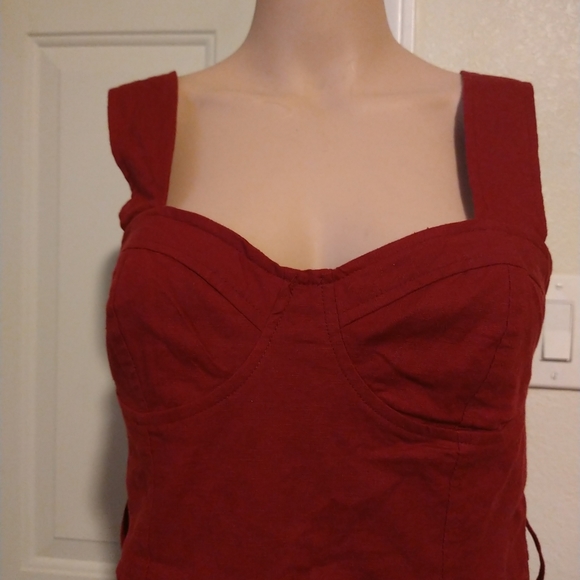 (NWT URBAN OUTFITTERS burgundy dress size 2 xs - Picture 9 of 14
